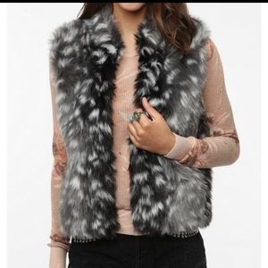 UO pins and needles faux fur vest